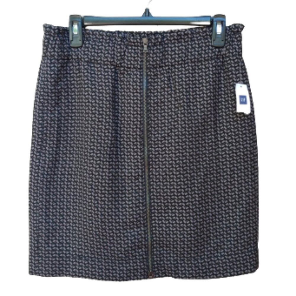 Gap Short Geo-Print Skirt NWT Multicolor Front Exposed Zipper Pockets